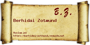 Berhidai Zotmund névjegykártya